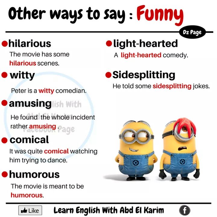 Synonym Words – FUNNY – Materials For Learning English