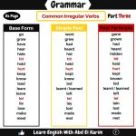 Common Irregular Verbs – Materials For Learning English