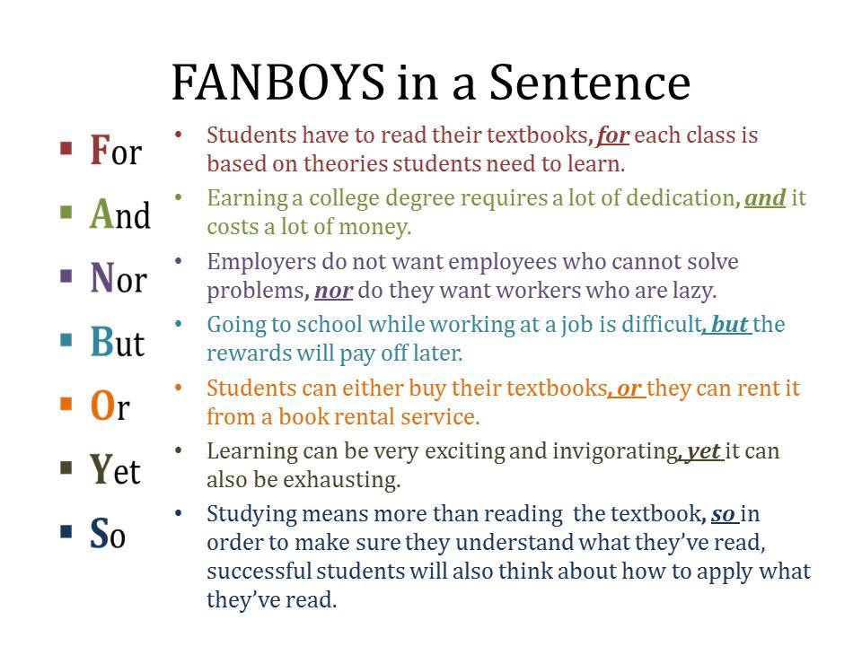 What Is A Fanboys Sentence