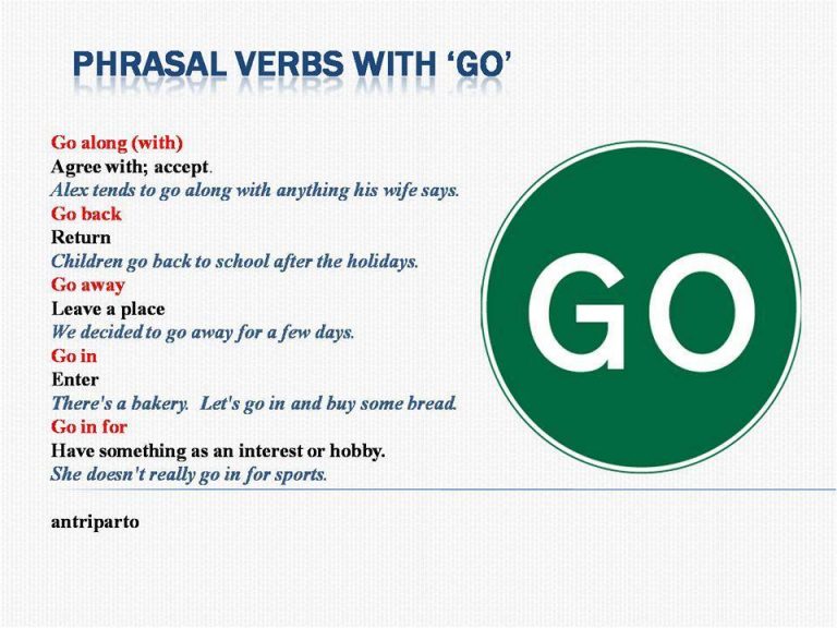 Phrasal Verbs With GO – Materials For Learning English