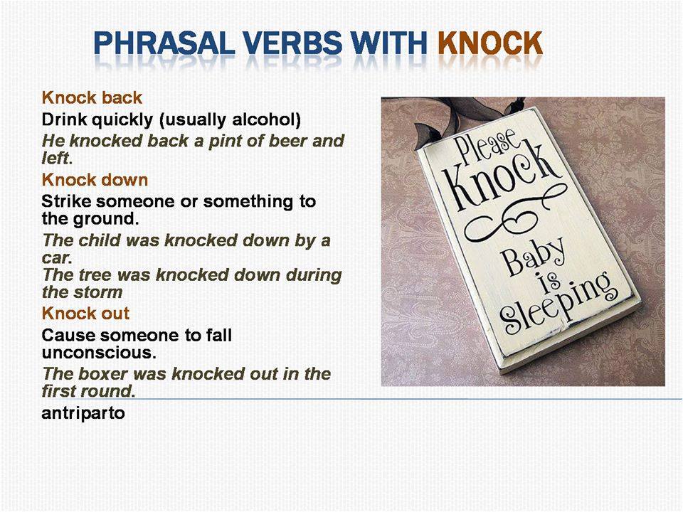 Phrasal Verbs with KNOCK – Materials For Learning English