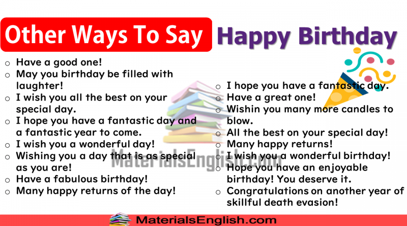 Other Ways To Say Happy Birthday