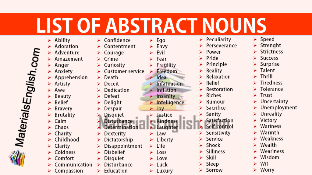 List Of Abstract Nouns