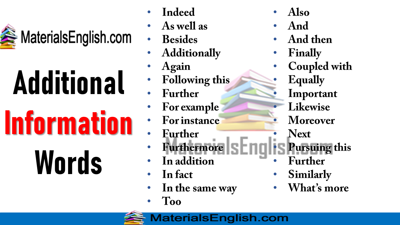 Additional Words In English