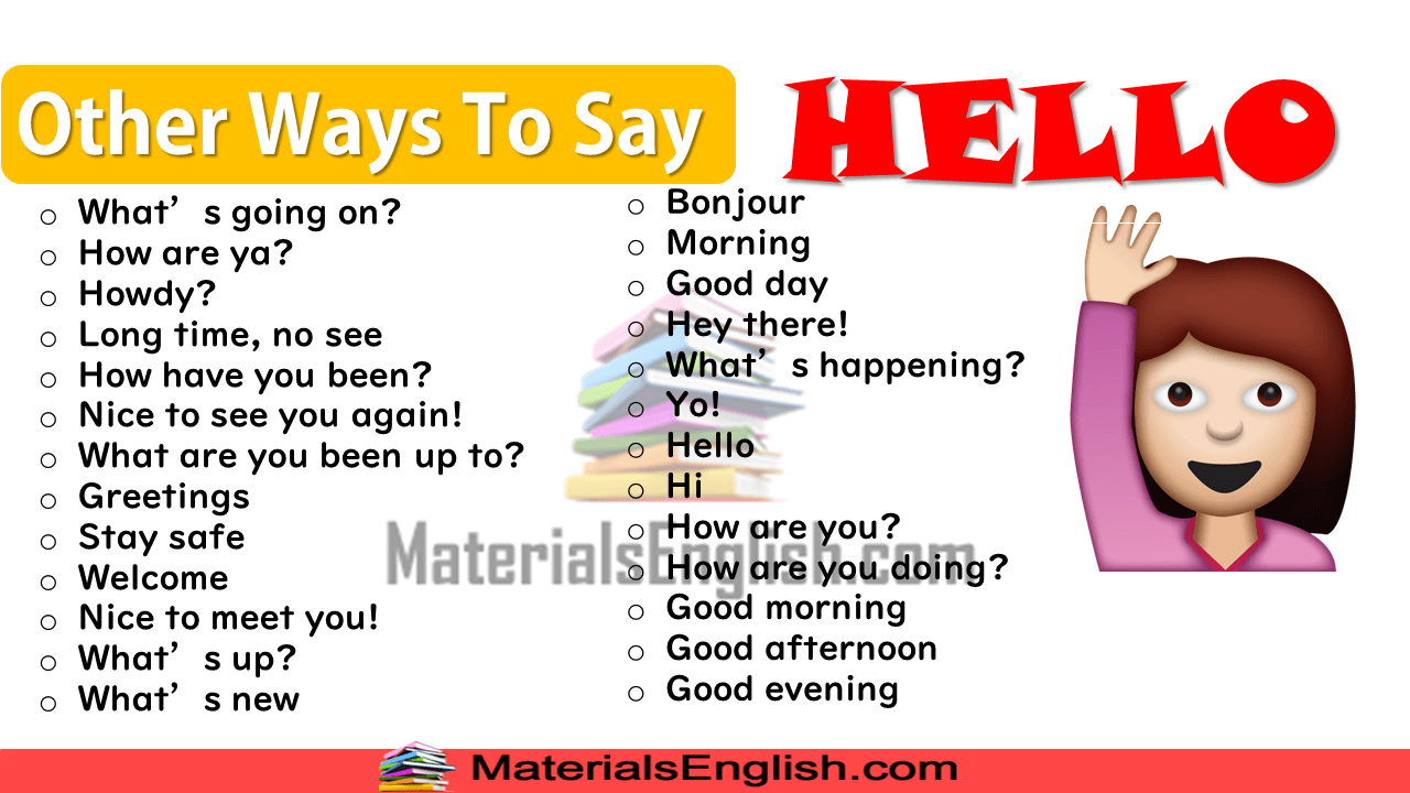 Other Ways To Say HELLO in English