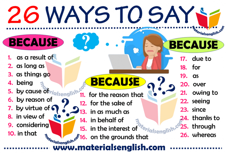 other ways to say because in essays