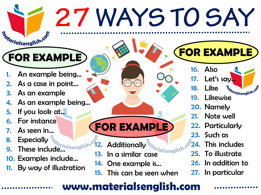 30 Ways To Say For Example In English English Grammar Here - Bank2home.com