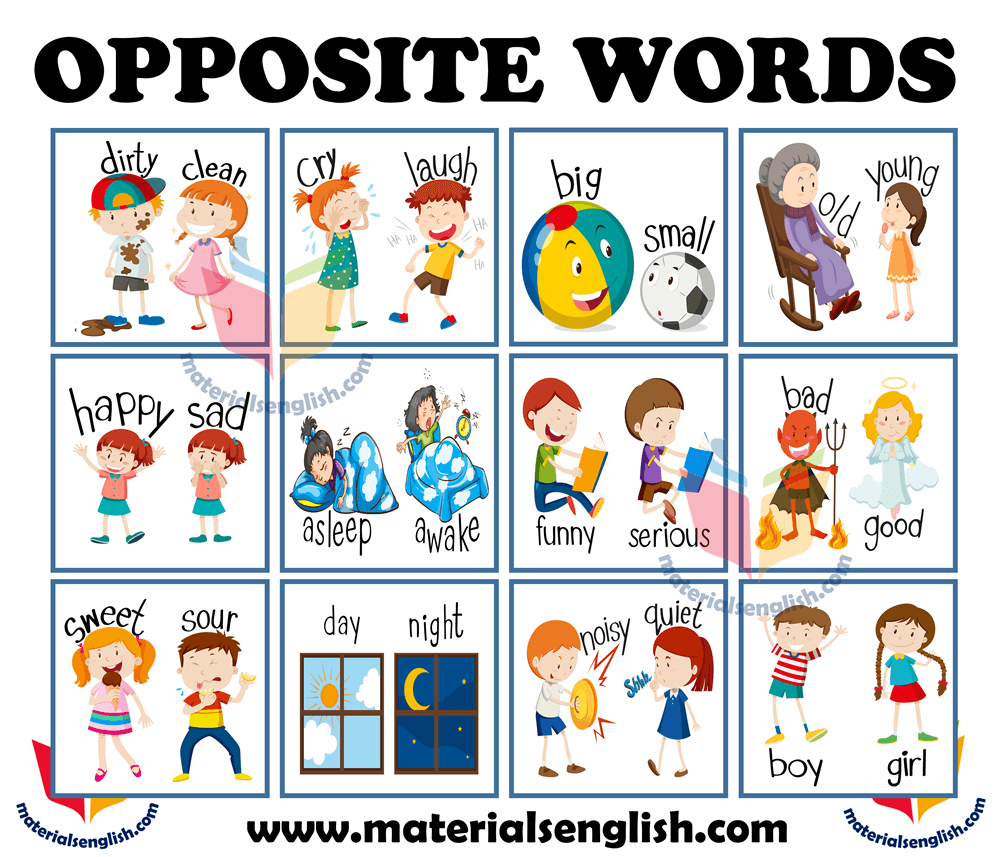 Opposite Words For Grade 3