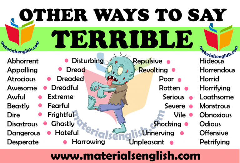 Other Words For Terrible Things